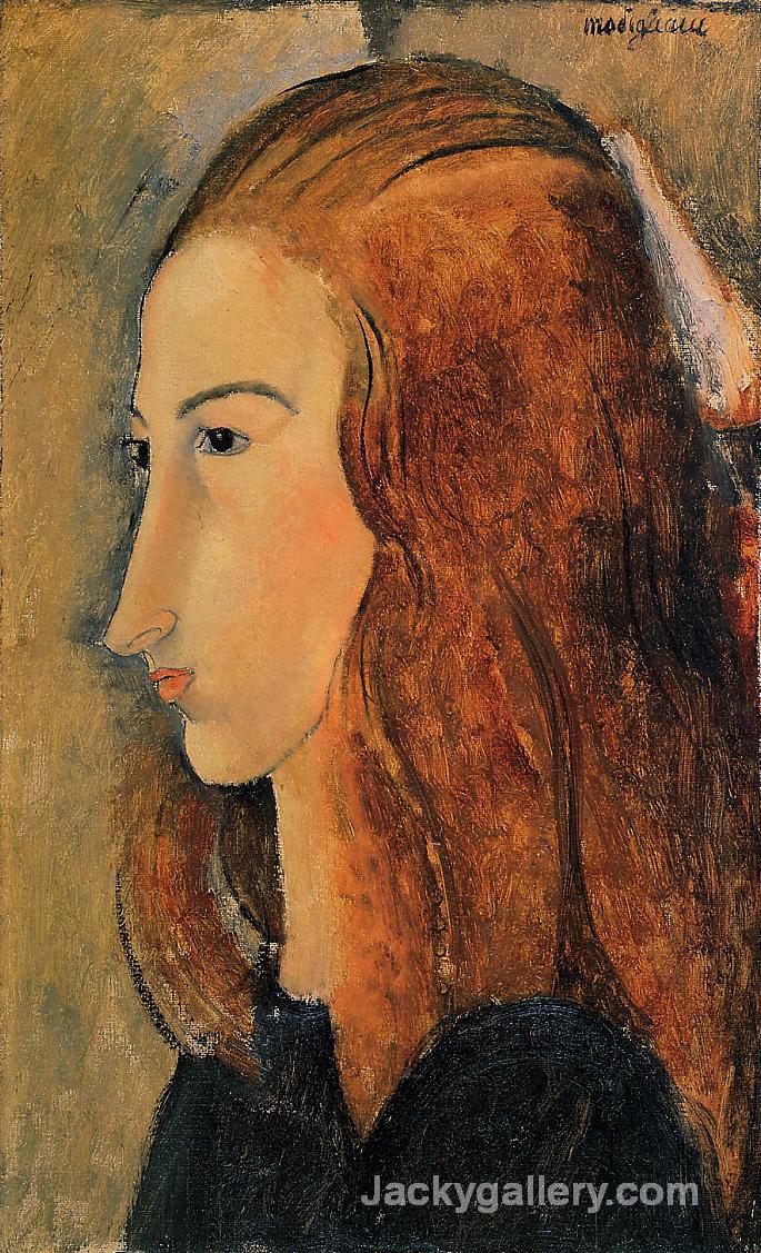 Portrait of Jeanne Hebutern by Amedeo Modigliani paintings reproduction